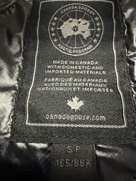 Canada Goose Shiny Black Quilted Puffer Vest with Logo Patch - Picture 3 of 5